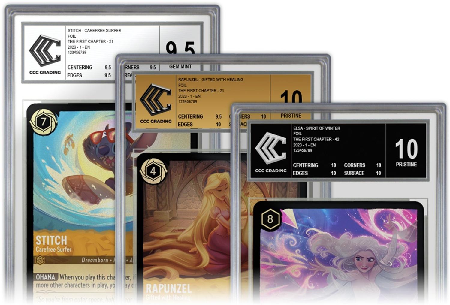 Cartes gradées Disney Lorcana, CCC Label Gold & Black