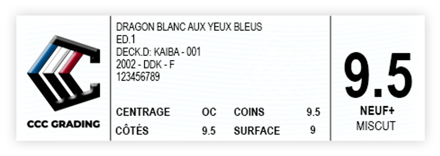 Carte erreur miscut CCC Grading