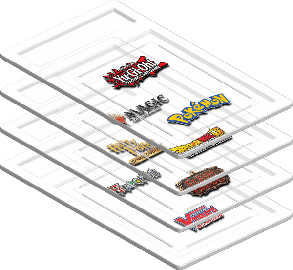 Boitiers de certification pour 8 jeux : pokemon, yugioh, mtg, dbz, vanguard, harry potter tcg, flesh and blood et fow tcg
